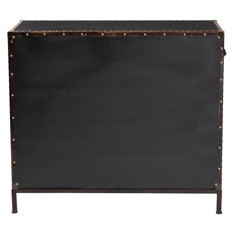 Scranton & Co Vintage Black Canvas Storage Cabinet with 4 Drawers