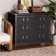 Scranton & Co Vintage Black Canvas Storage Cabinet with 4 Drawers