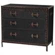 Scranton & Co Vintage Black Canvas Storage Cabinet with 4 Drawers