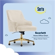 Scranton & Co Modern Mid-Back Velvet Office Chair in Beige with Gold Base