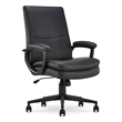 Scranton & Co Channel Tufted Bonded Leather Executive Office Chair in Black