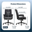 Scranton & Co Channel Tufted Bonded Leather Executive Office Chair in Black