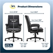 Scranton & Co Channel Tufted Bonded Leather Executive Office Chair in Black
