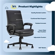 Scranton & Co Channel Tufted Bonded Leather Executive Office Chair in Black
