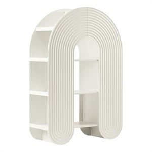 Scranton & Co 58&quot Arched Bookshelf with Ripple Design in White
