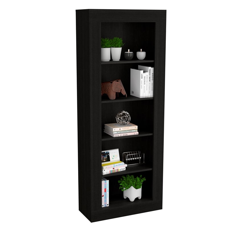 Scranton & Co Melbourne 5-Shelf Bookcase in Black Wengue Finish