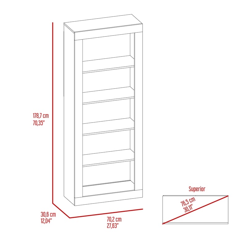 Scranton & Co Melbourne 5-Shelf Bookcase in Black Wengue Finish