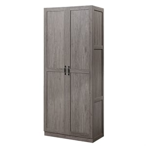 Scranton & Co Gray 7-Cubby Storage Cabinet with Soft Close Hinge Design