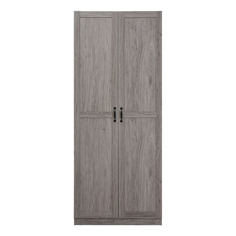 Scranton & Co Gray 7-Cubby Storage Cabinet with Soft Close Hinge Design