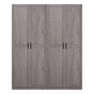 Scranton & Co 2-Piece Gray Storage Cabinet Set with 14 Cubby Compartments
