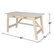 Scranton & Co Serendipity Wood Desk with 2 Drawers in Unfinished