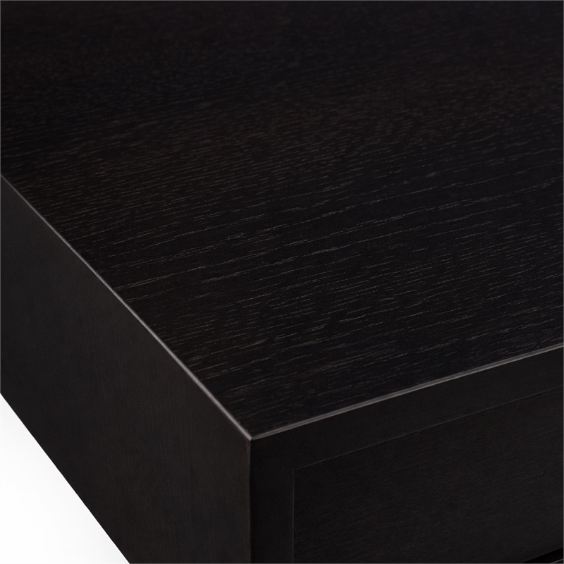 Scranton & Co Black Pearl Large Wood Desk with Gold Hardware