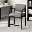 Scranton & Co Black Steel Hip Chair with Light Gray Upholstery