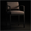 Scranton & Co Black Steel Hip Chair with Light Gray Upholstery