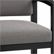 Scranton & Co Black Steel Hip Chair with Light Gray Upholstery