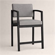 Scranton & Co Black Steel Hip Chair with Light Gray Upholstery