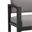 Scranton & Co Black Steel Hip Chair with Light Gray Upholstery