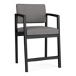 Scranton & Co Black Steel Hip Chair with Light Gray Upholstery
