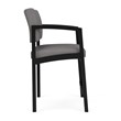 Scranton & Co Black Steel Hip Chair with Light Gray Upholstery