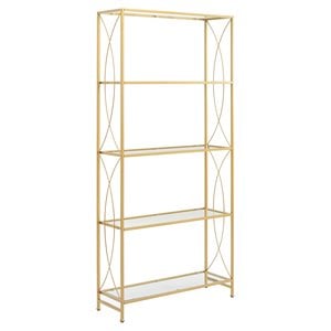 Scranton & Co 5-Shelf Alloy Steel Etagere Bookcase in Gold