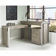Scranton & Co Mahogany Wood Desk in Honey Maple with Brass Hardware
