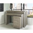 Scranton & Co Mahogany Wood Desk in Honey Maple with Brass Hardware