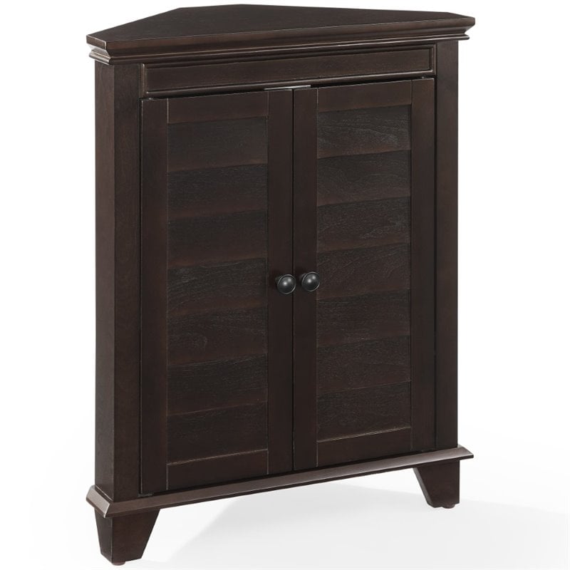 Scranton & Co Espresso Corner Storage Cabinet with 2 Adjustable Shelves