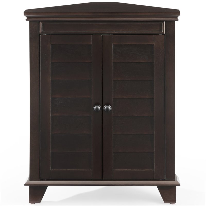 Scranton & Co Espresso Corner Storage Cabinet with 2 Adjustable Shelves