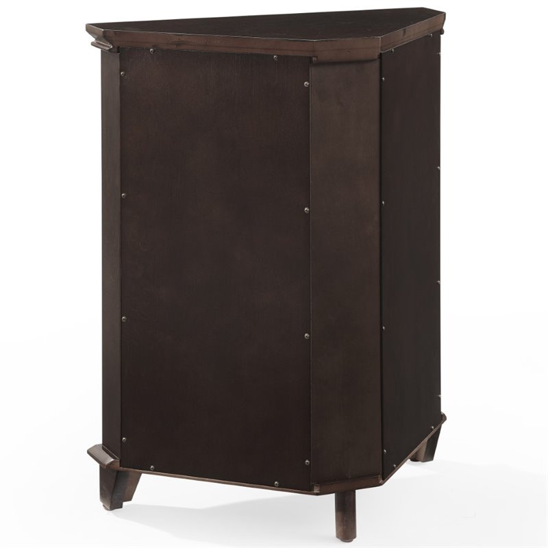 Scranton & Co Espresso Corner Storage Cabinet with 2 Adjustable Shelves