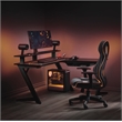 Scranton & Co L-Shape Gaming Desk with Carbon Top and Matte Black Frame