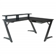 Scranton & Co L-Shape Gaming Desk with Carbon Top and Matte Black Frame