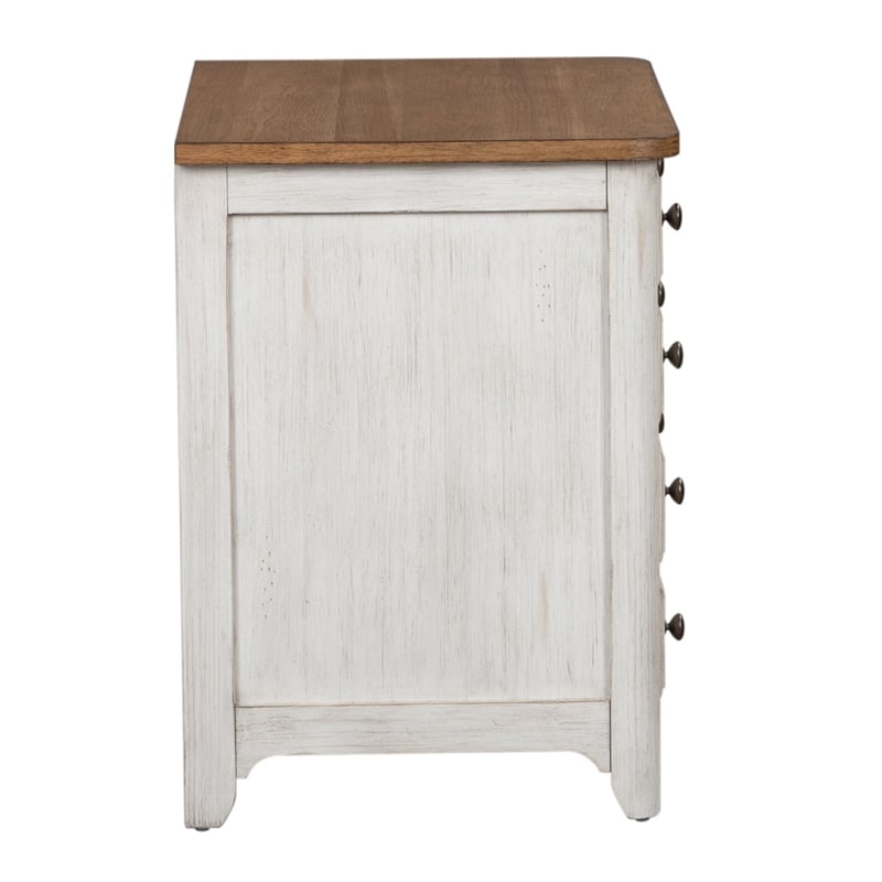 Scranton & Co White Lateral File Cabinet with Locking Drawers