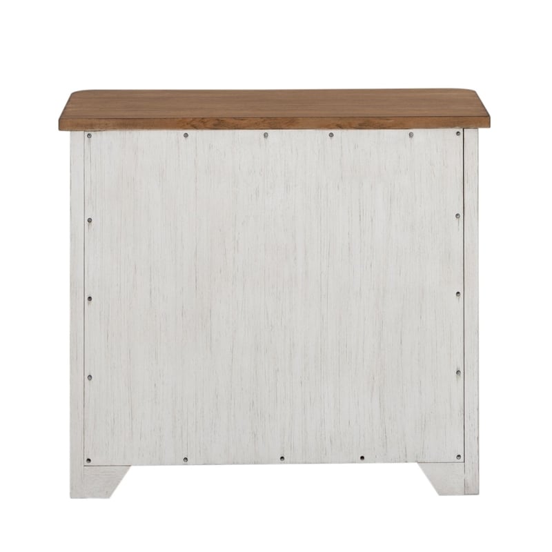 Scranton & Co White Lateral File Cabinet with Locking Drawers
