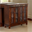 Scranton & Co Beehive Glass Door Bookcase Cabinet in Dark Brown