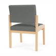 Scranton & Co Armless Guest Chair with Grey Upholstery and Hardwood Frame