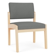 Scranton & Co Armless Guest Chair with Grey Upholstery and Hardwood Frame