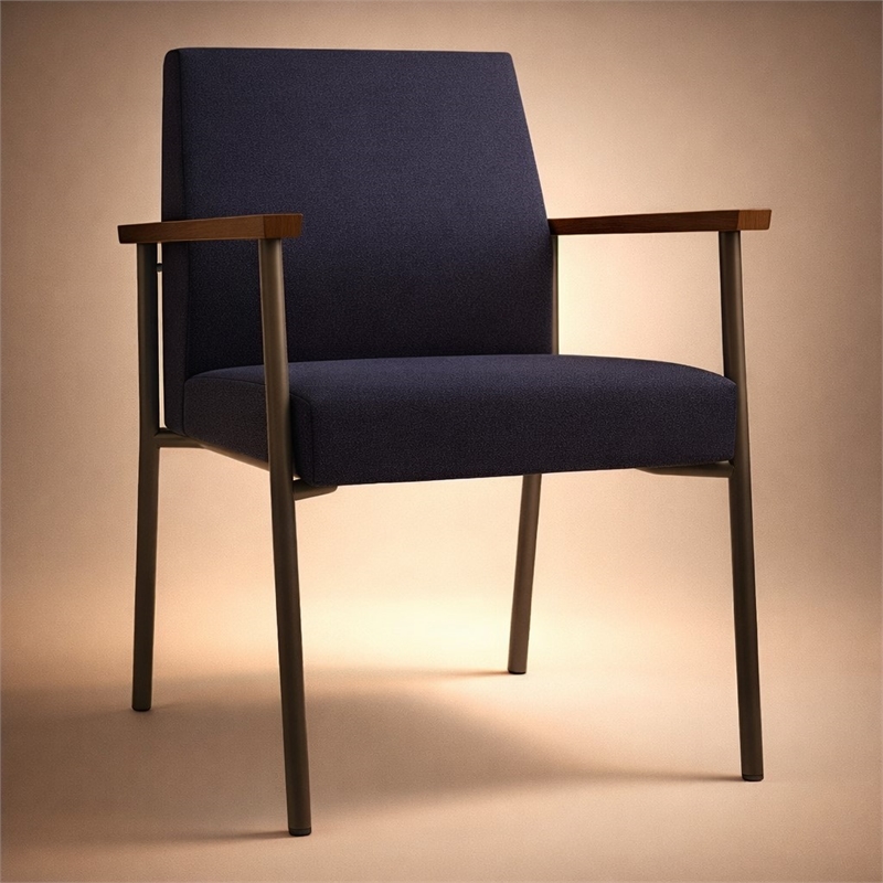 Scranton & Co Guest Chair with Navy Blue Upholstery and Steel Frame