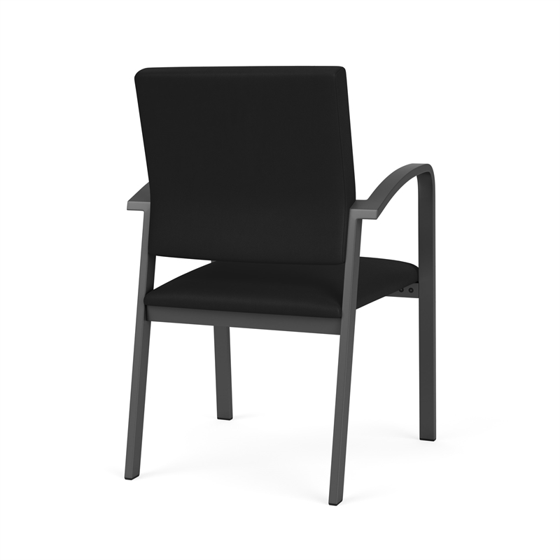 Scranton & Co Guest Chair in Castillo Black with Charcoal Steel Frame