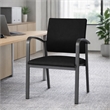 Scranton & Co Guest Chair in Castillo Black with Charcoal Steel Frame
