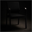 Scranton & Co Guest Chair in Castillo Black with Charcoal Steel Frame