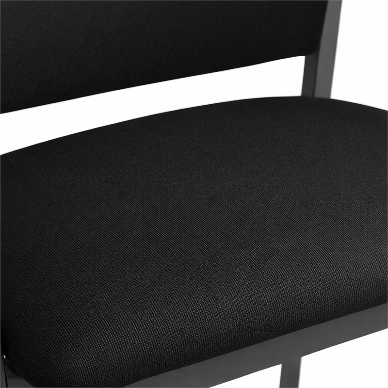 Scranton & Co Guest Chair in Castillo Black with Charcoal Steel Frame