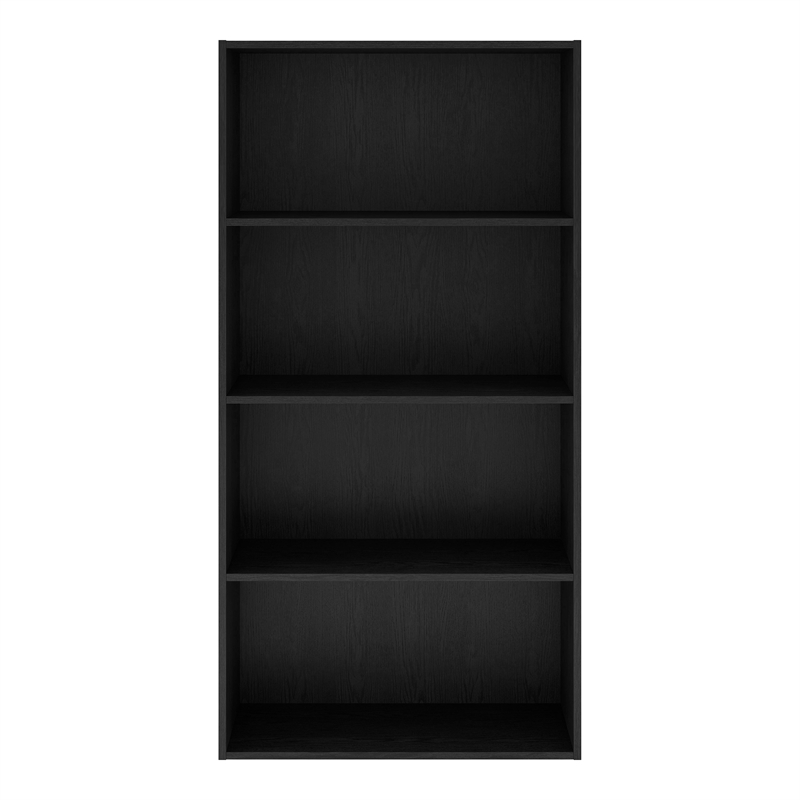 Scranton & Co Stackable Wood 4-Shelf Bookcase in Black