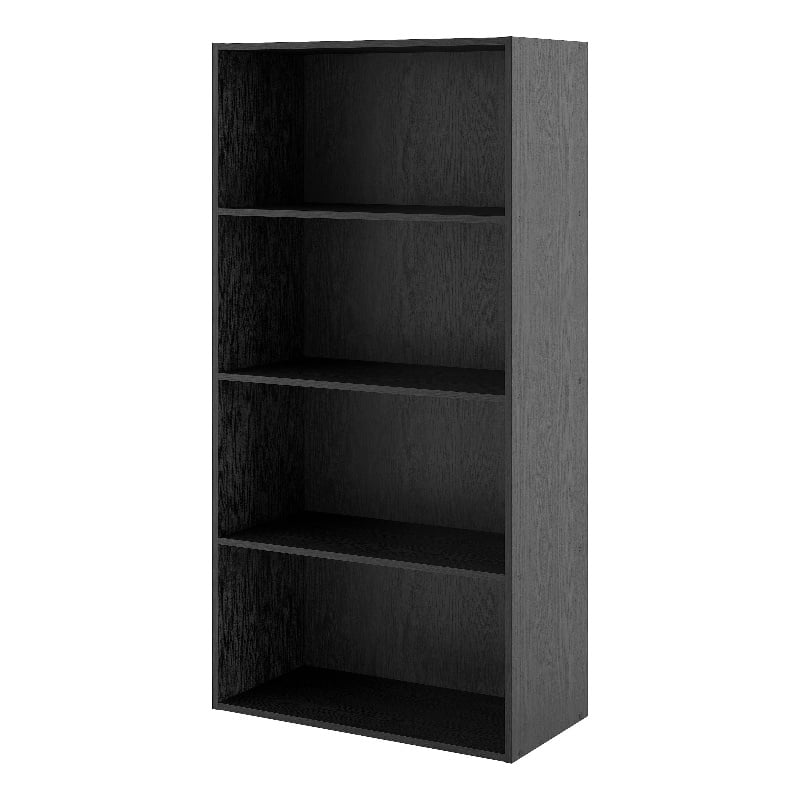 Scranton & Co Stackable Wood 4-Shelf Bookcase in Black