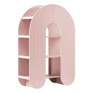 Scranton & Co 58&quot Arched Ripple Bookshelf in Soft Pink