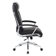 Scranton & Co Executive Faux Leather Chair in Black with Chrome Accents