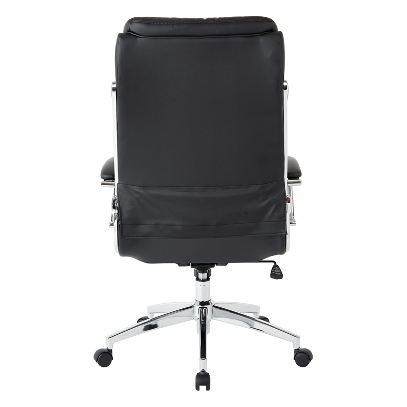 Scranton & Co Executive Faux Leather Chair in Black with Chrome Accents