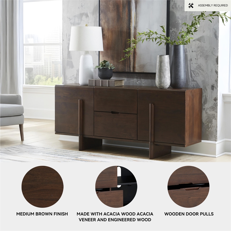 Scranton & Co Wood Accent Cabinet in Medium Brown Finish
