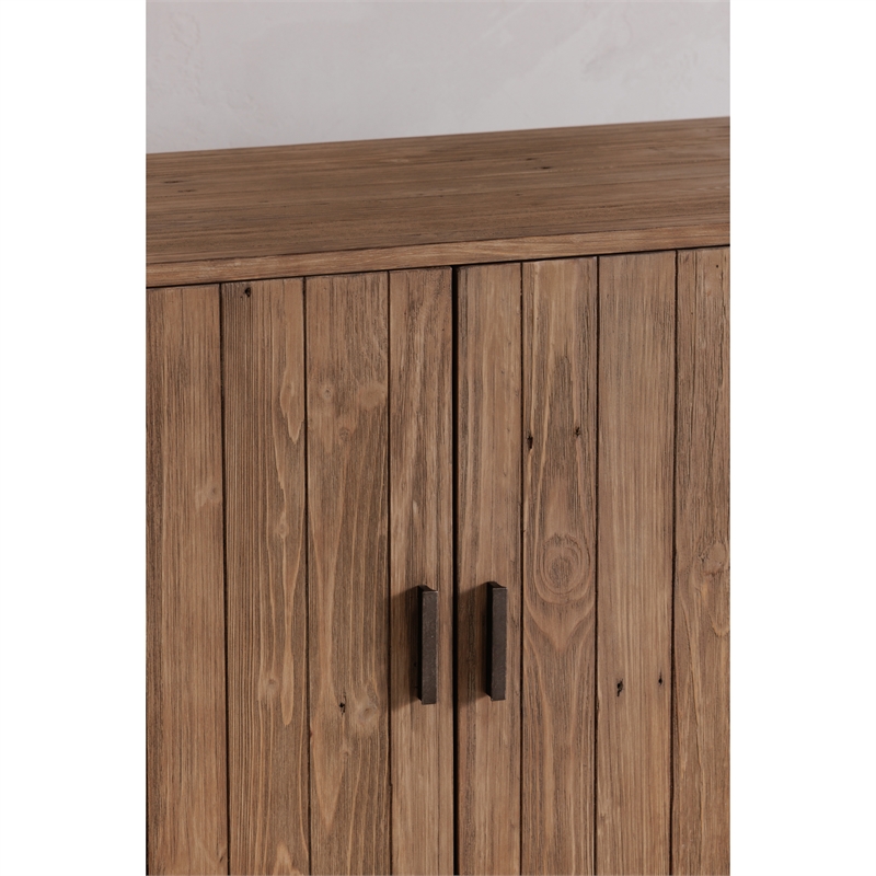 Scranton & Co 2-Door Cabinet with Reclaimed Pine in Brown Finish