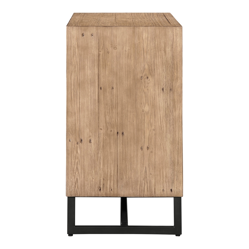 Scranton & Co 2-Door Cabinet with Reclaimed Pine in Brown Finish