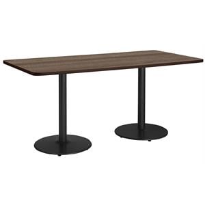 Scranton & Co 36&quot x 72&quot Studio Teak Wood Conference Table with Black Base